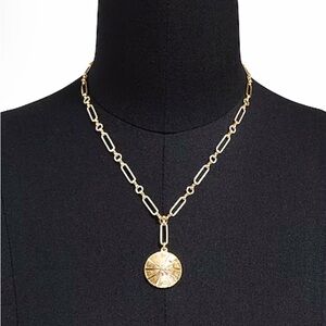New JCrew circle pendant gold necklace